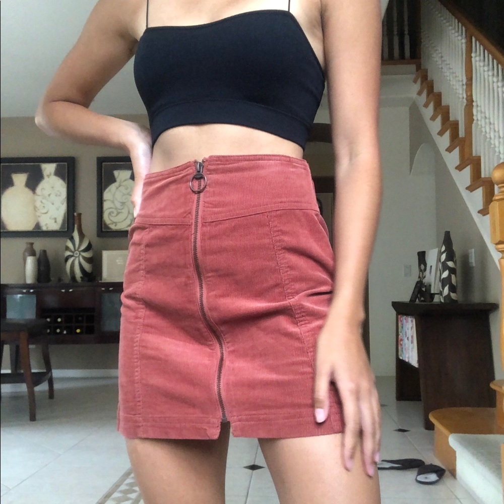 forever 21 rust corduroy skirt